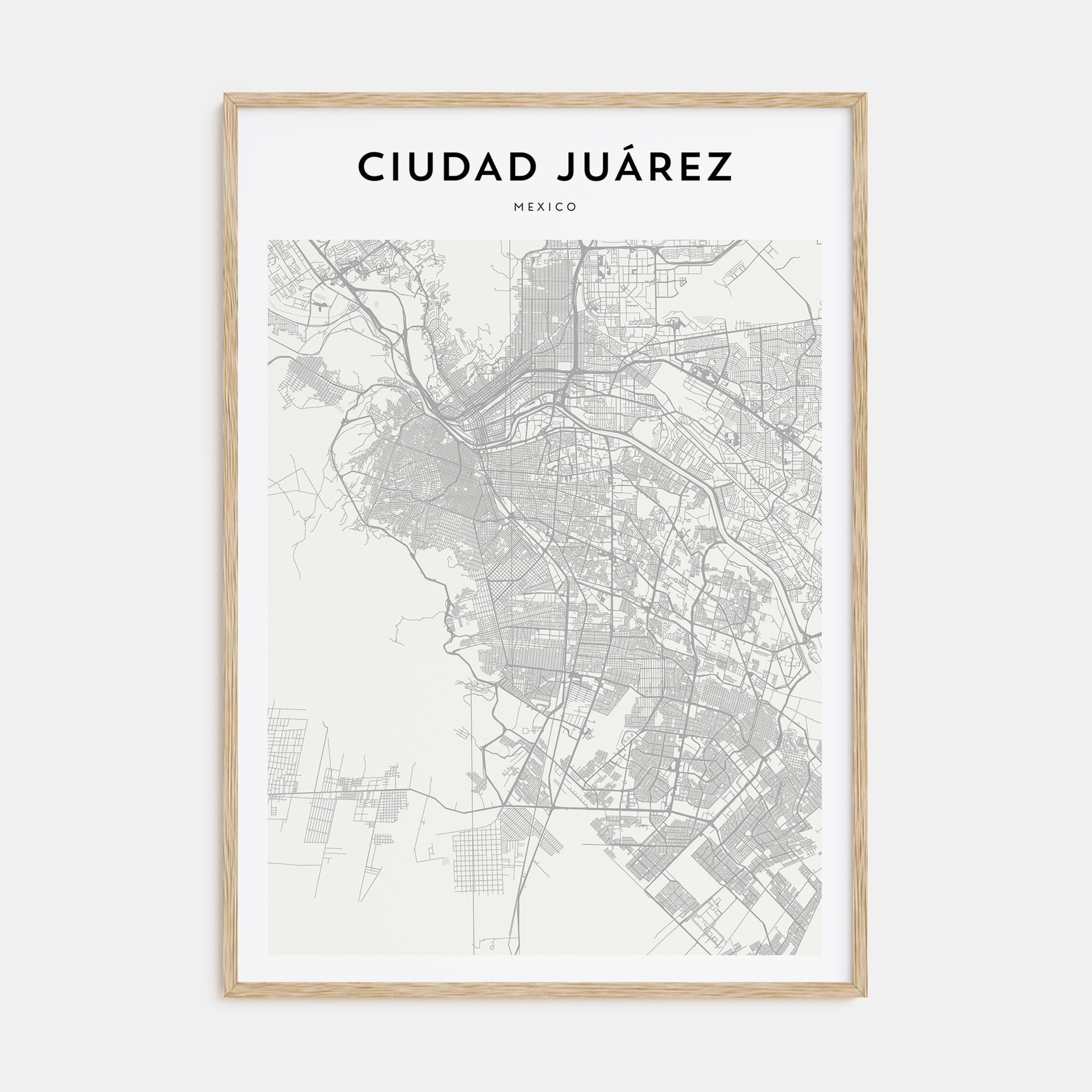 Ciudad Juárez Map Portrait Poster