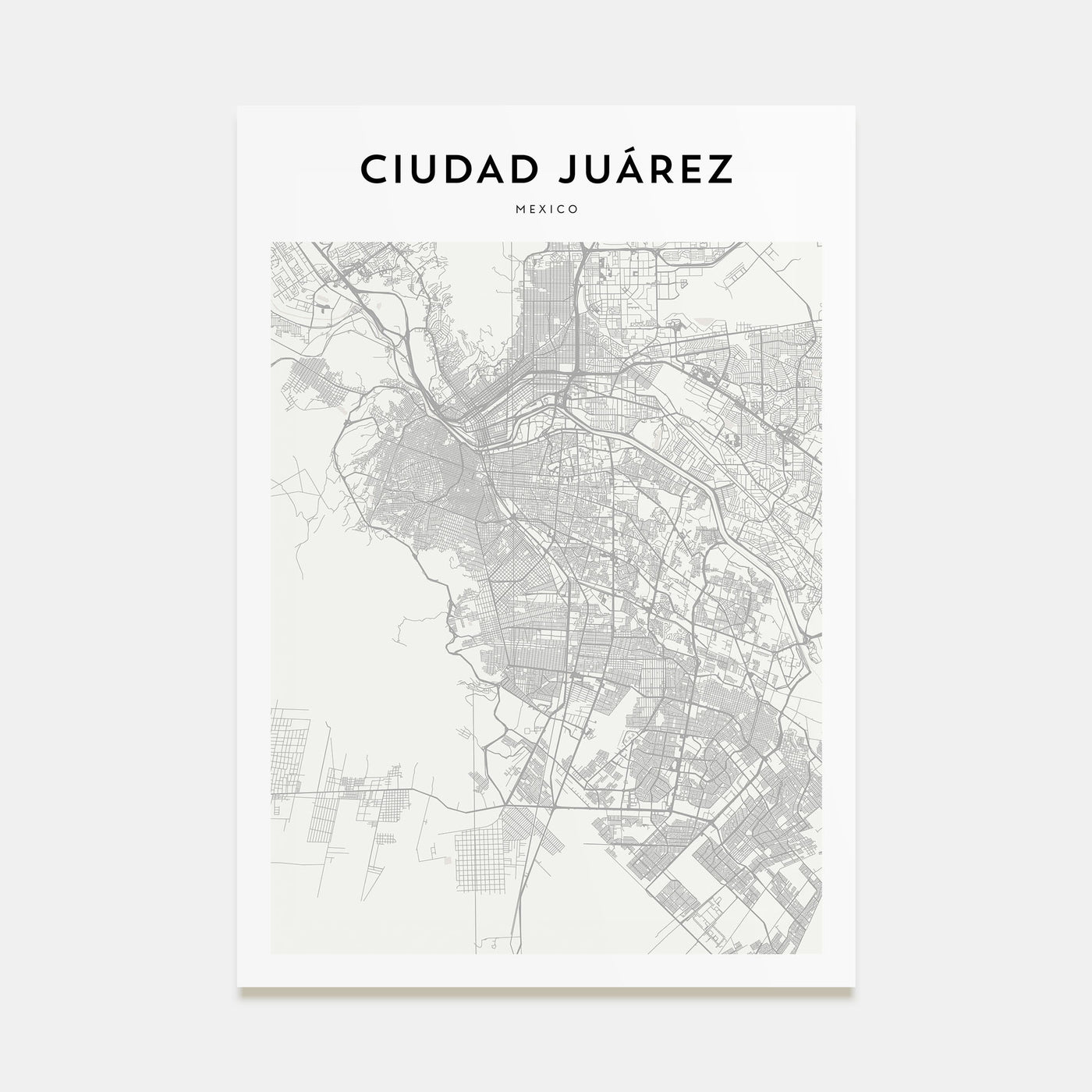 Ciudad Juárez Map Portrait Poster