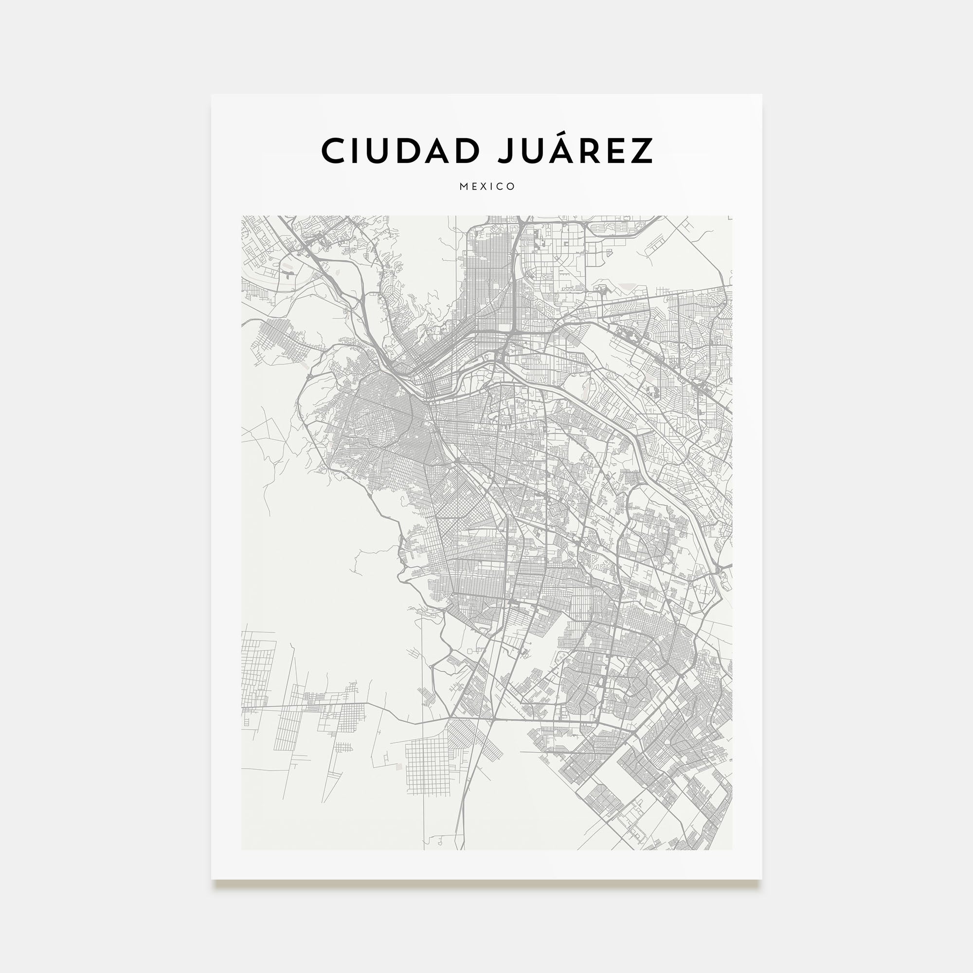 Ciudad Juárez Map Portrait Poster