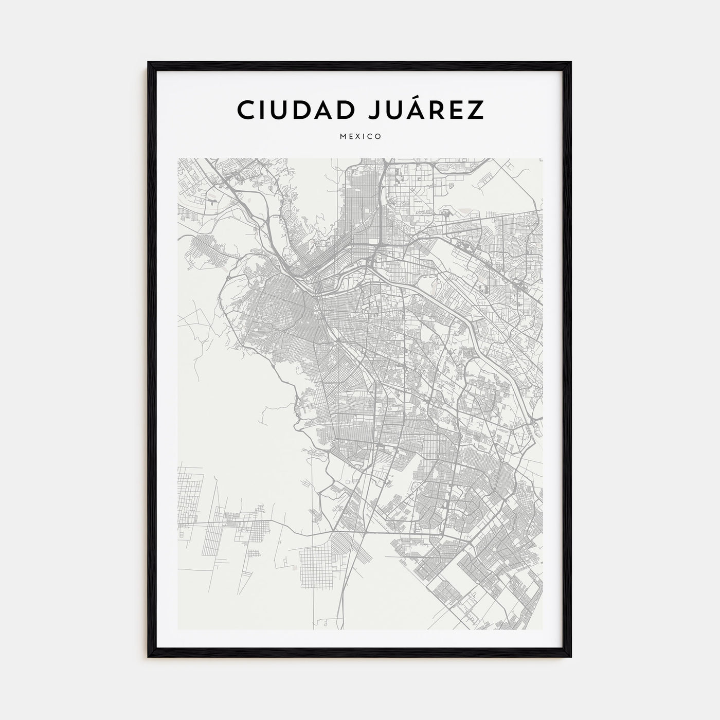 Ciudad Juárez Map Portrait Poster
