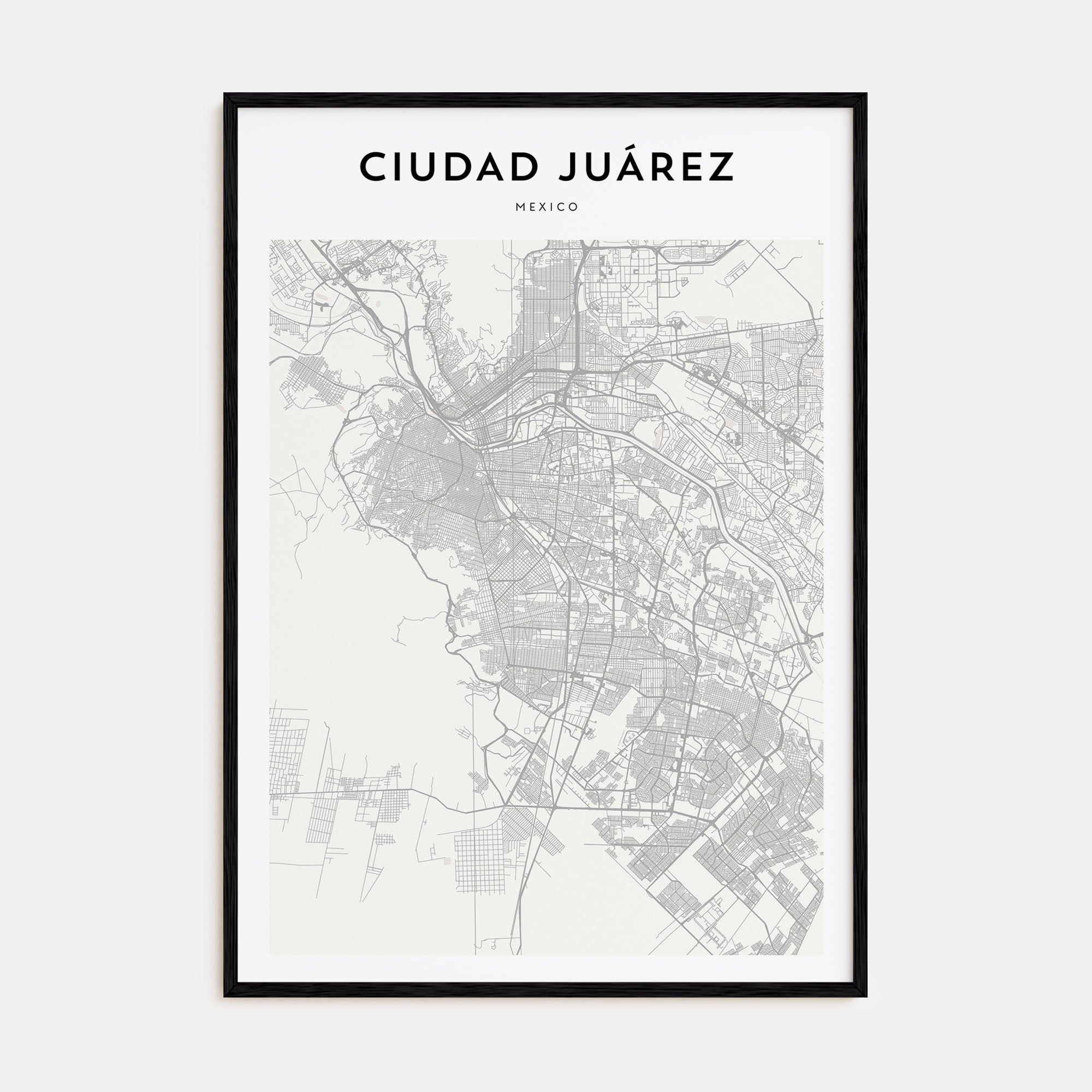 Ciudad Juárez Map Portrait Poster