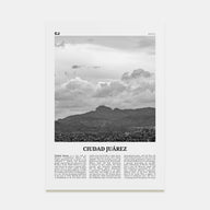 Ciudad Juárez Travel B&W Poster