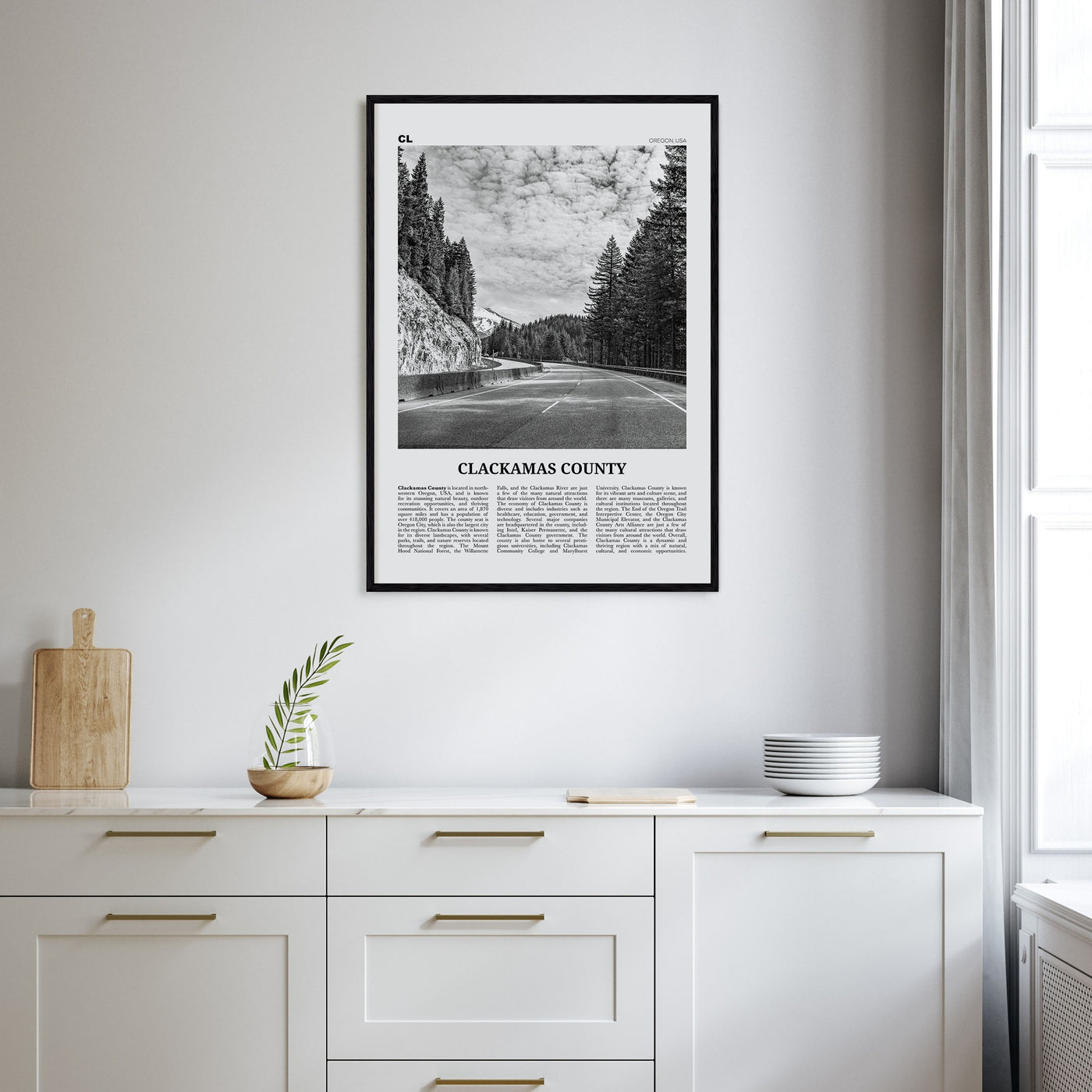 Clackamas County Travel B&W Poster