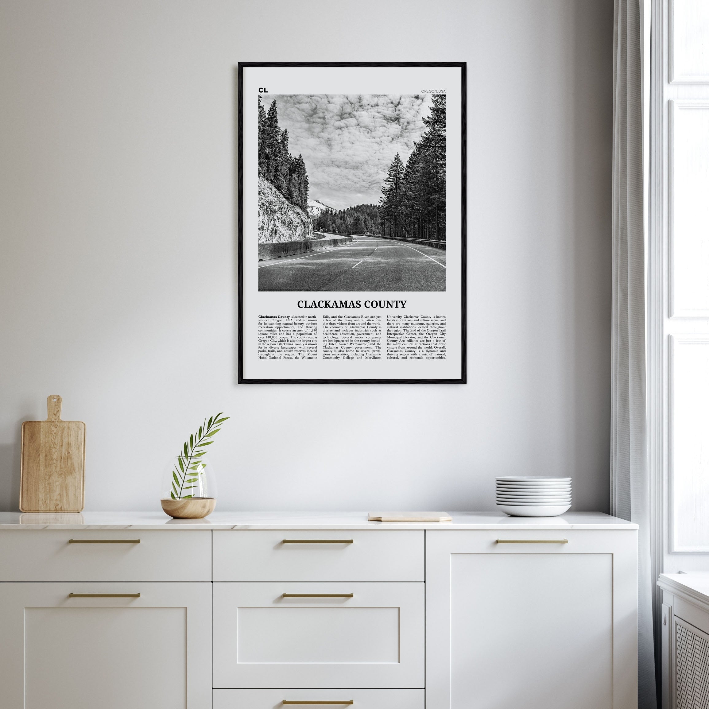 Clackamas County Travel B&W Poster