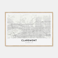 Claremont Map Landscape Poster