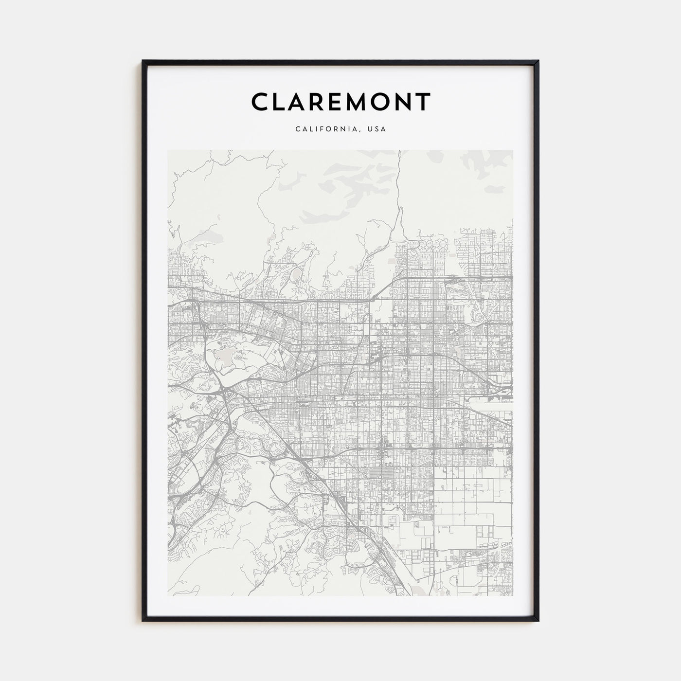 Claremont Map Portrait Poster