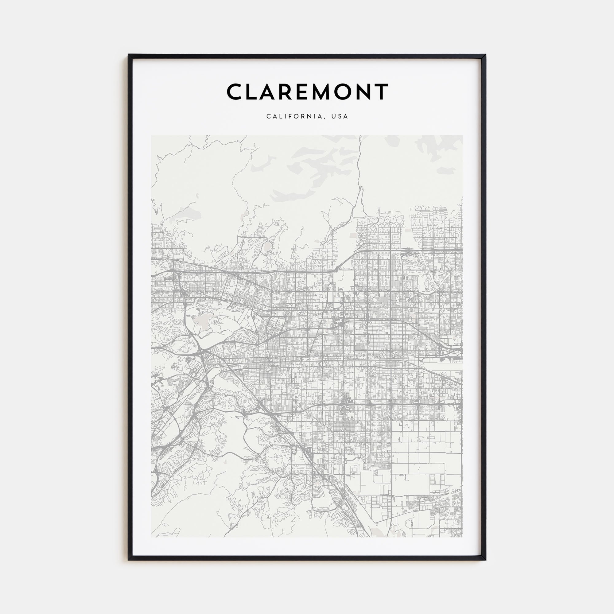 Claremont Map Portrait Poster