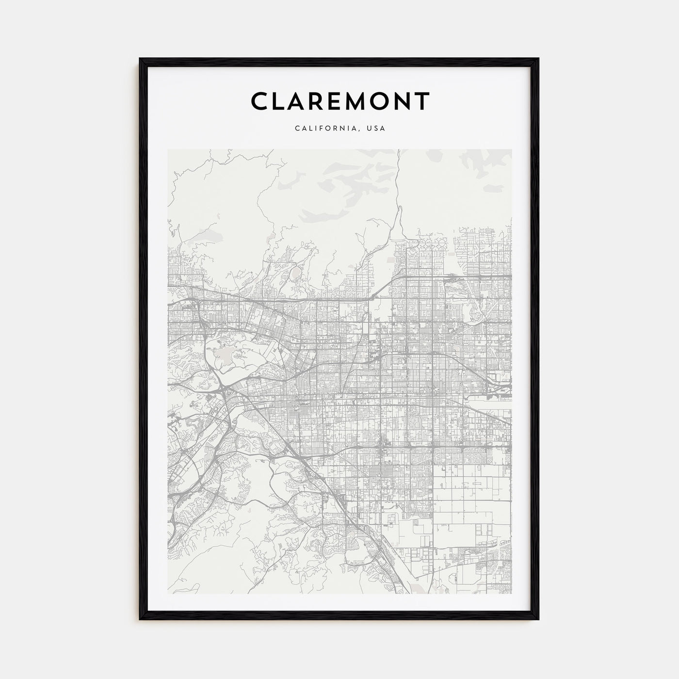 Claremont Map Portrait Poster