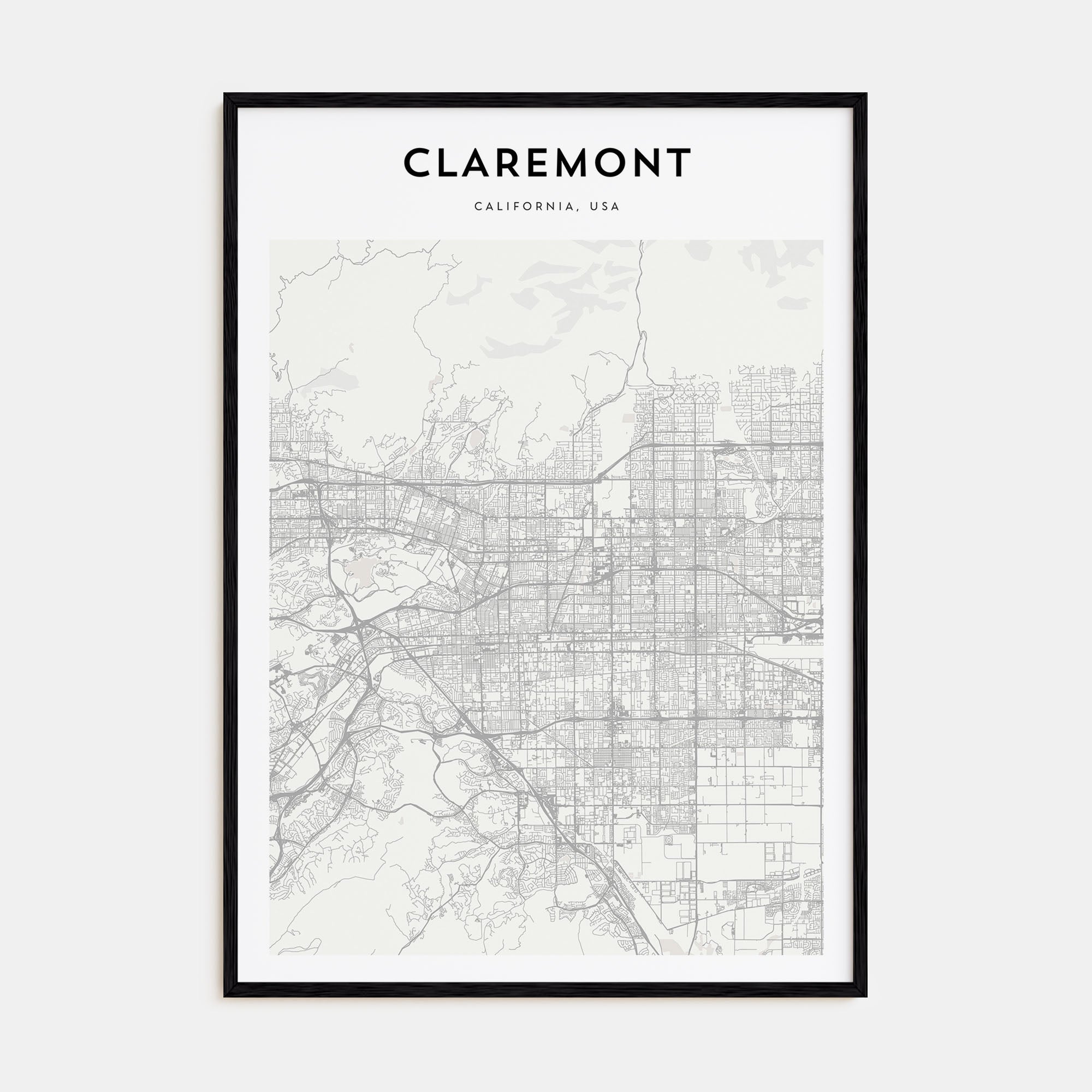 Claremont Map Portrait Poster