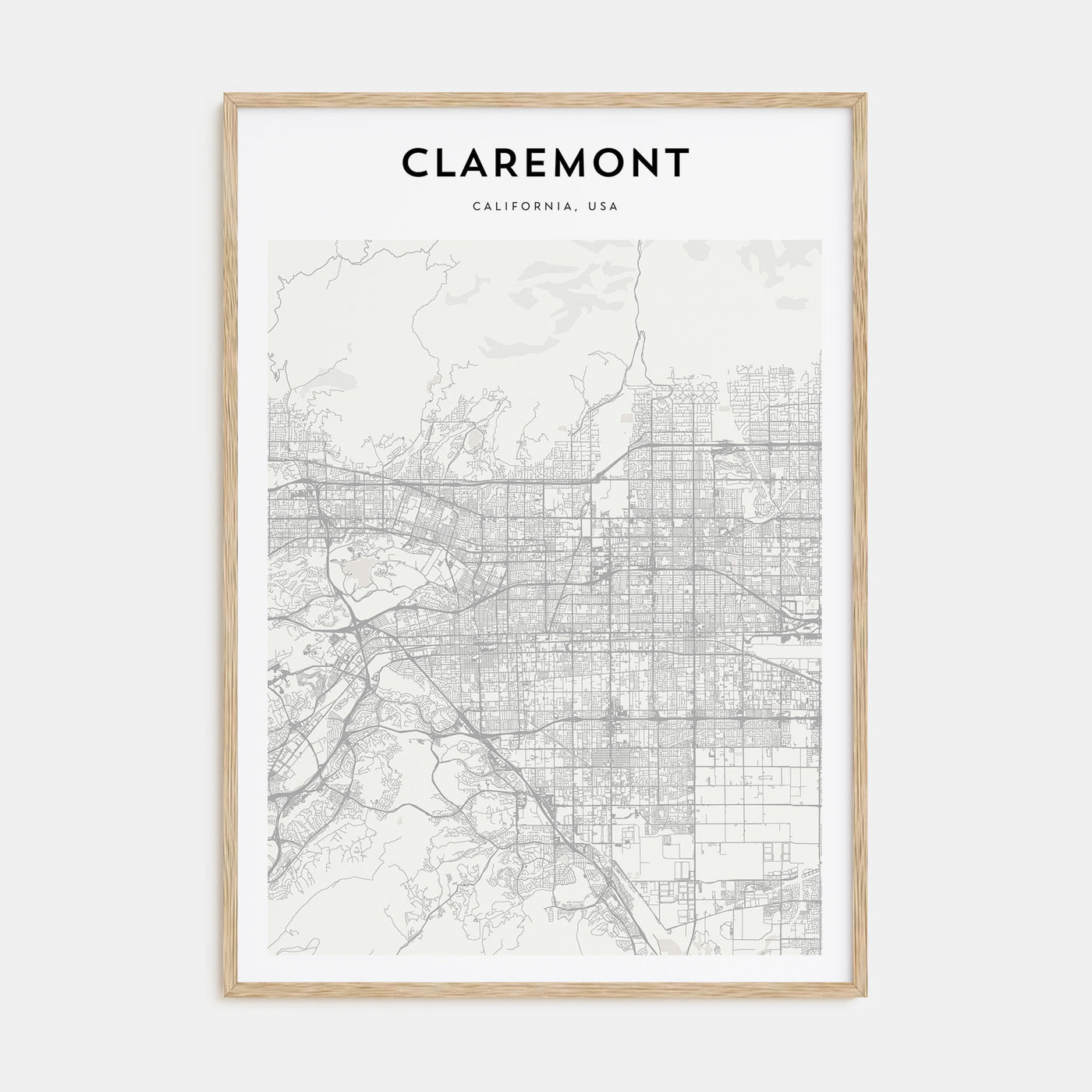 Claremont Map Portrait Poster