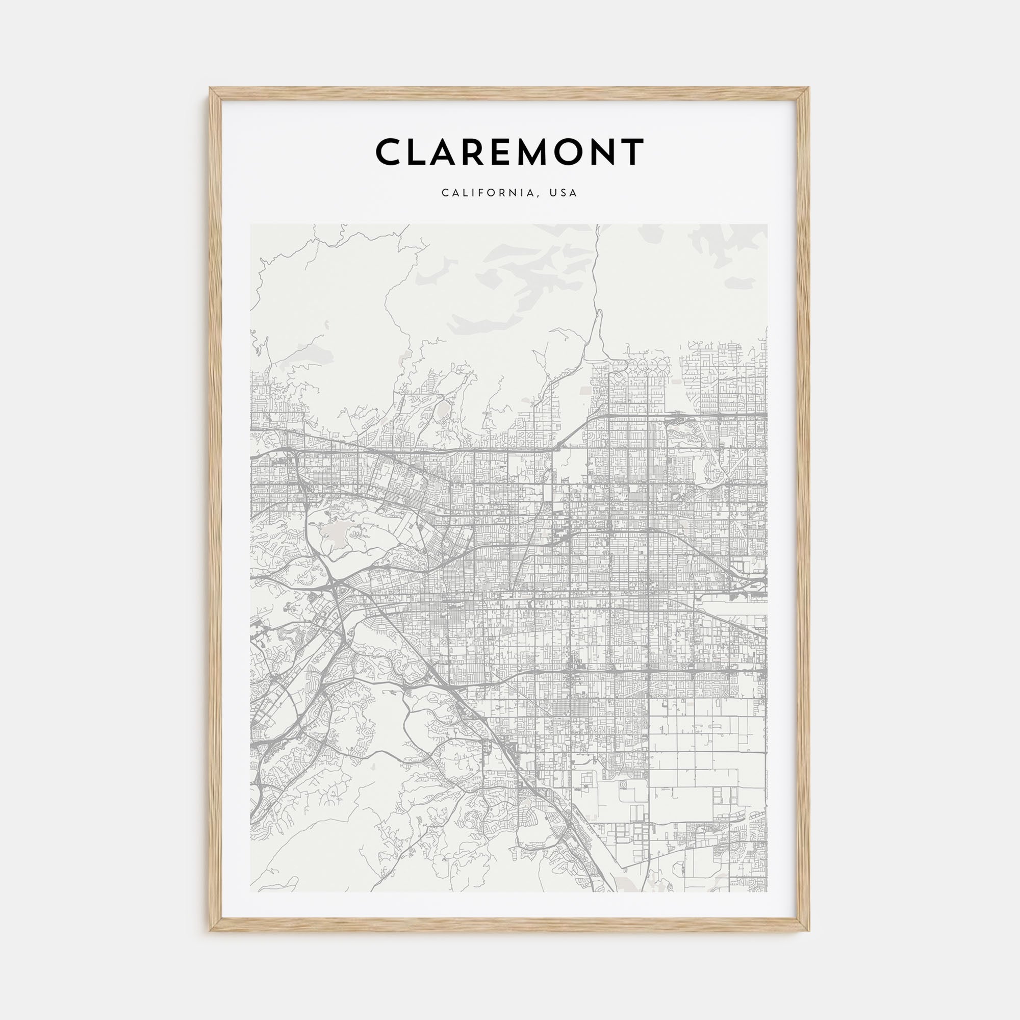 Claremont Map Portrait Poster
