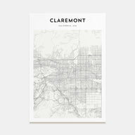 Claremont Map Portrait Poster