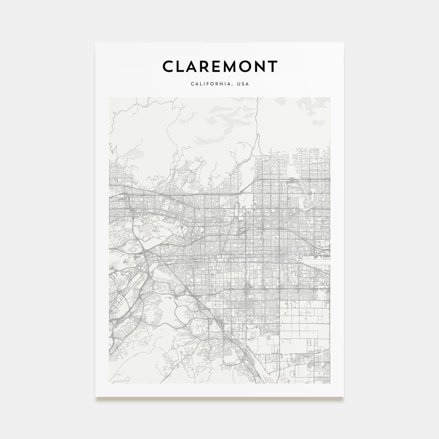 Claremont Map Portrait Poster
