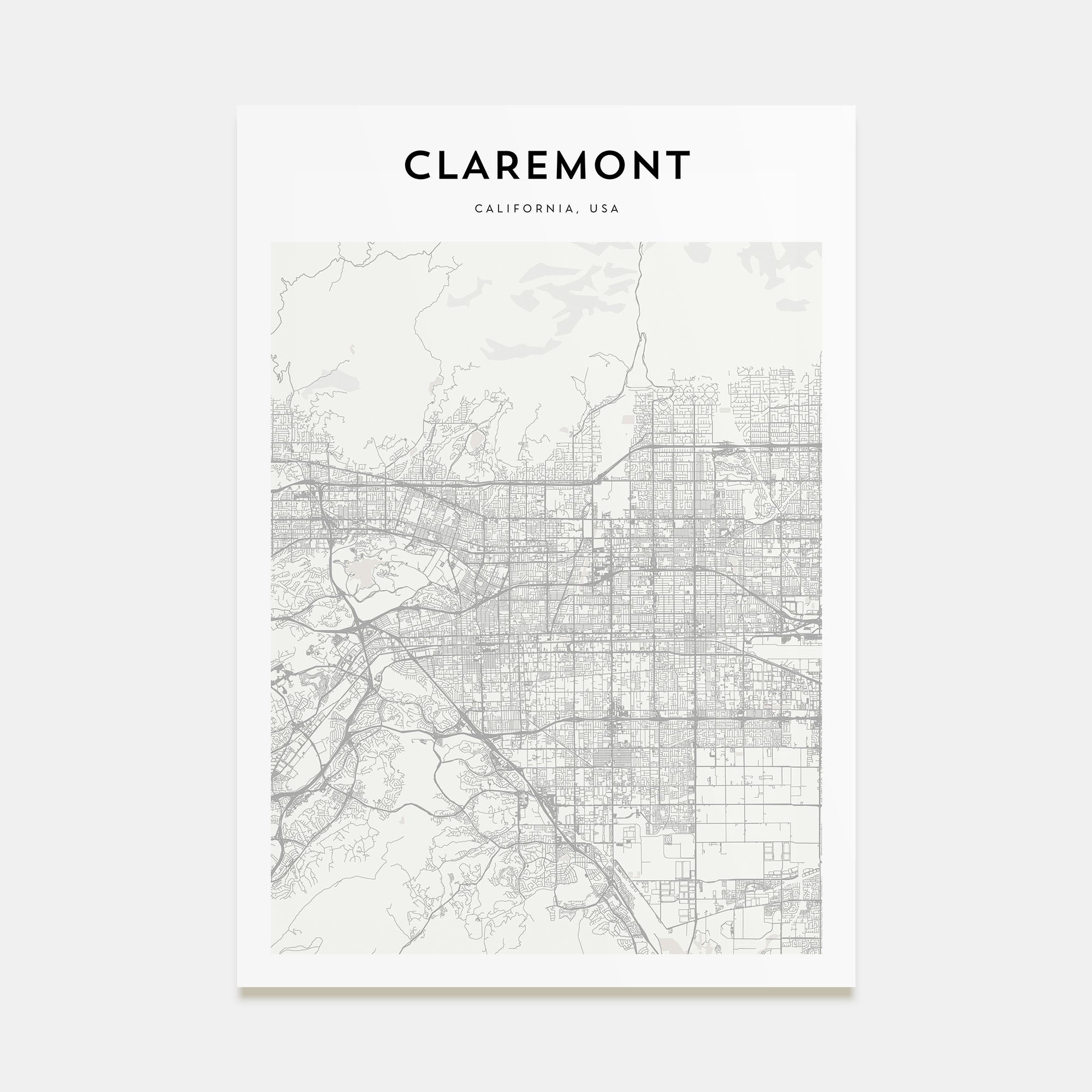 Claremont Map Portrait Poster