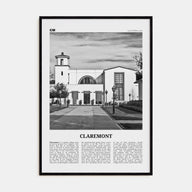 Claremont Travel B&W Poster