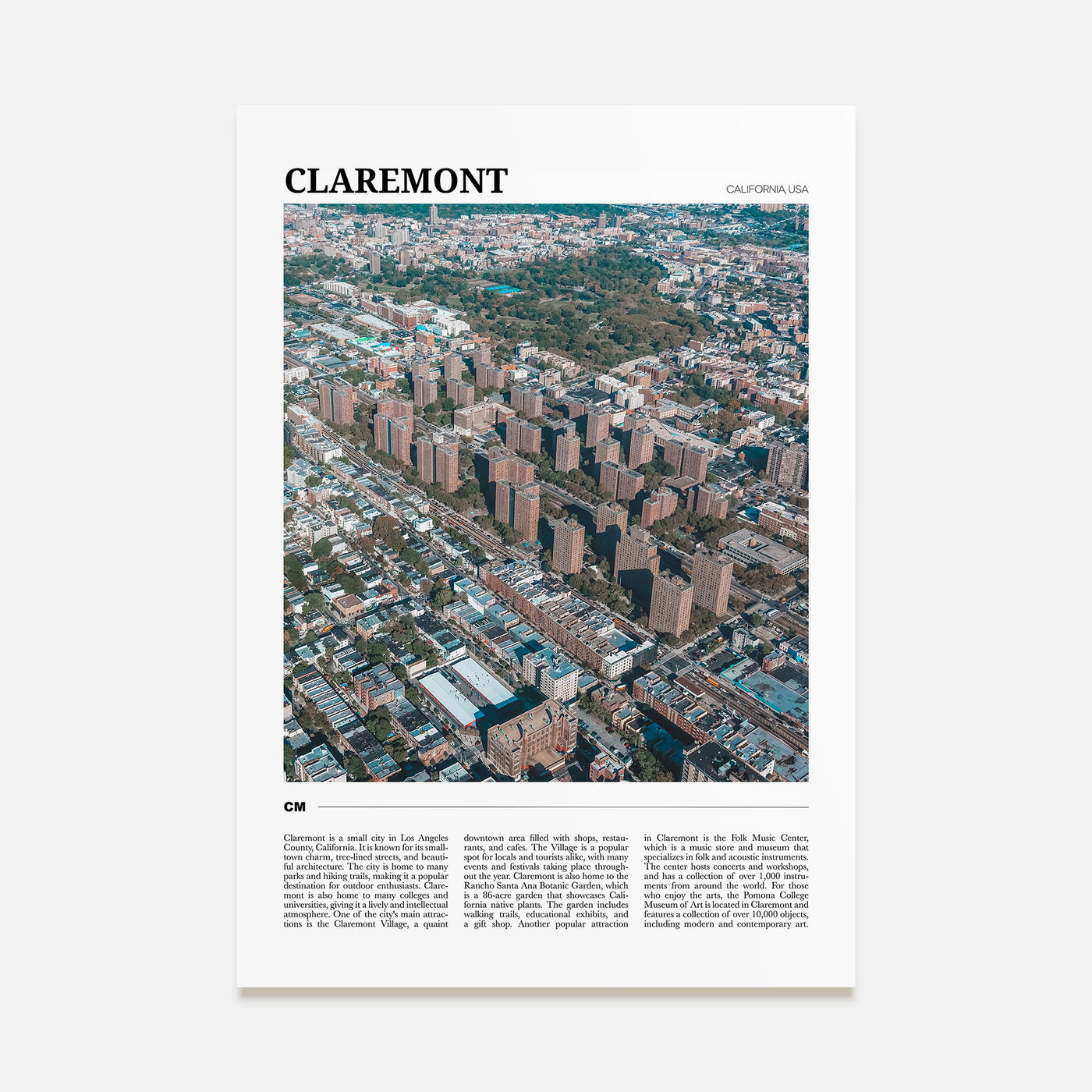 Claremont Travel Color Poster