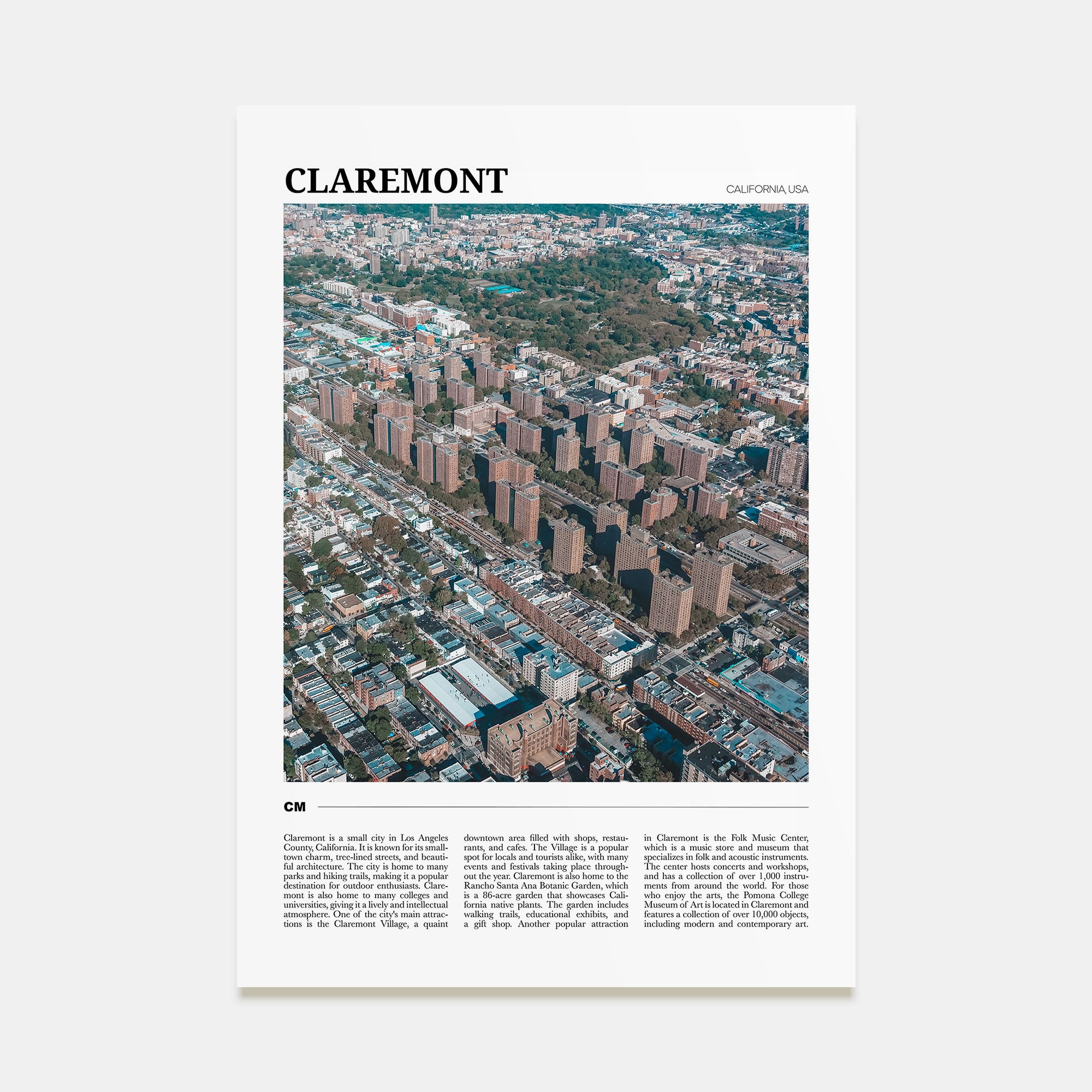 Claremont Travel Color Poster