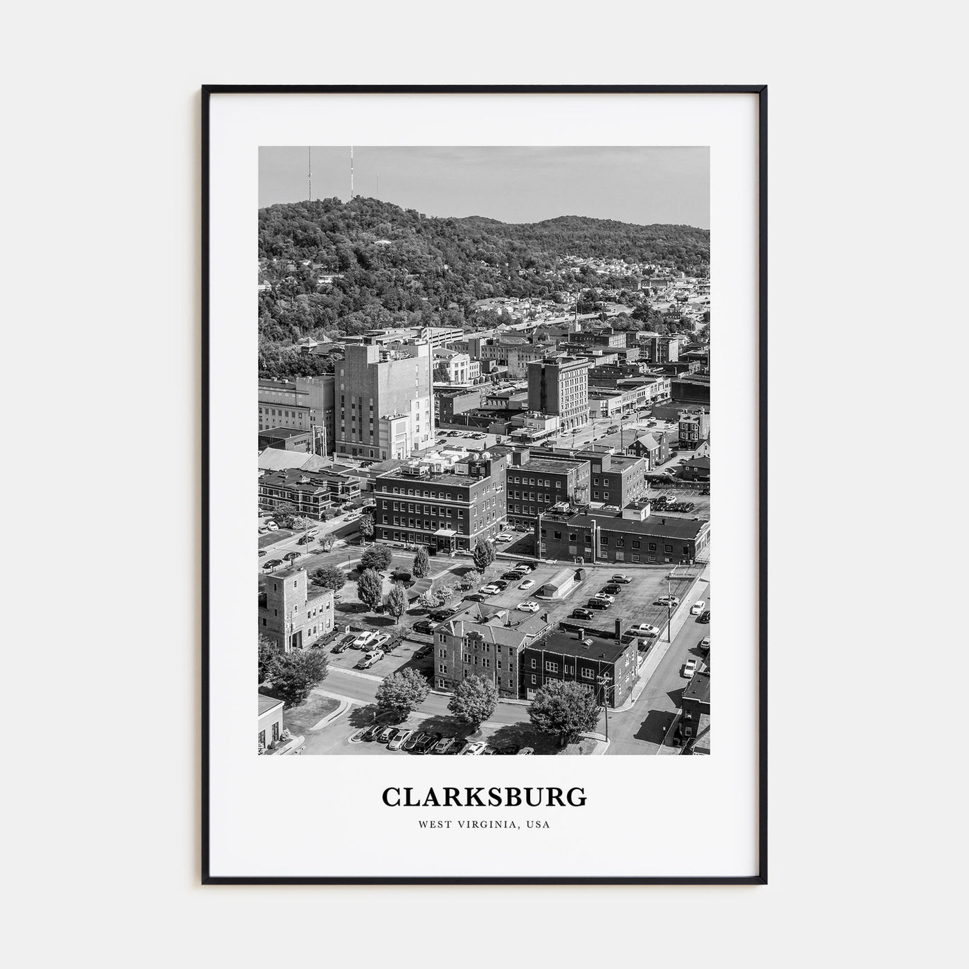 Clarksburg Portrait B&W Poster