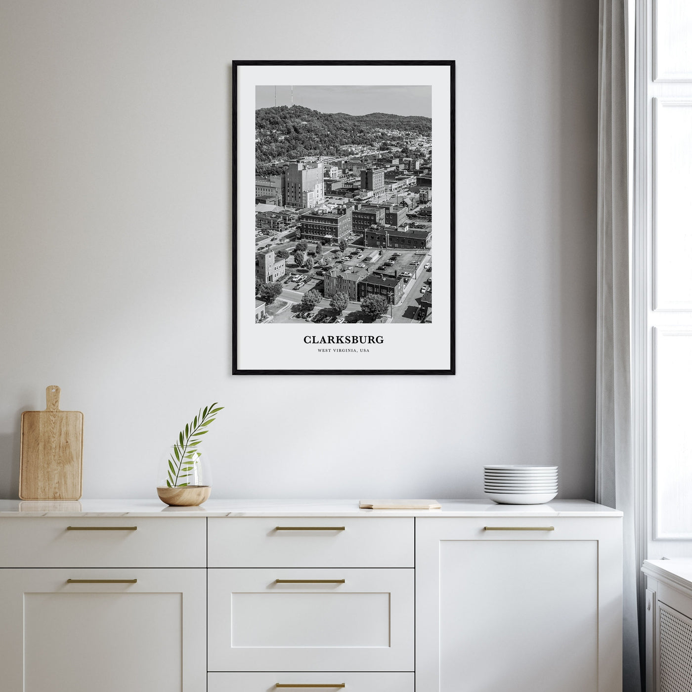 Clarksburg Portrait B&W Poster