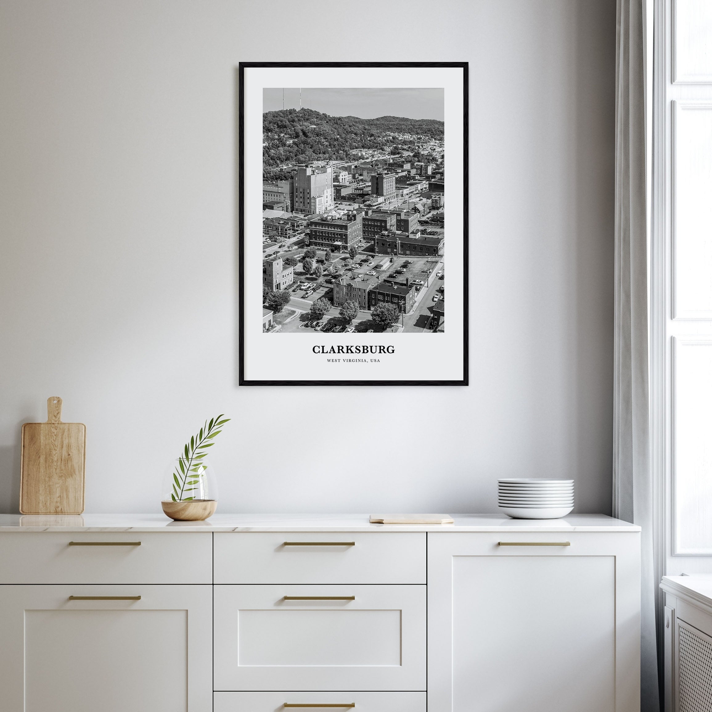 Clarksburg Portrait B&W Poster