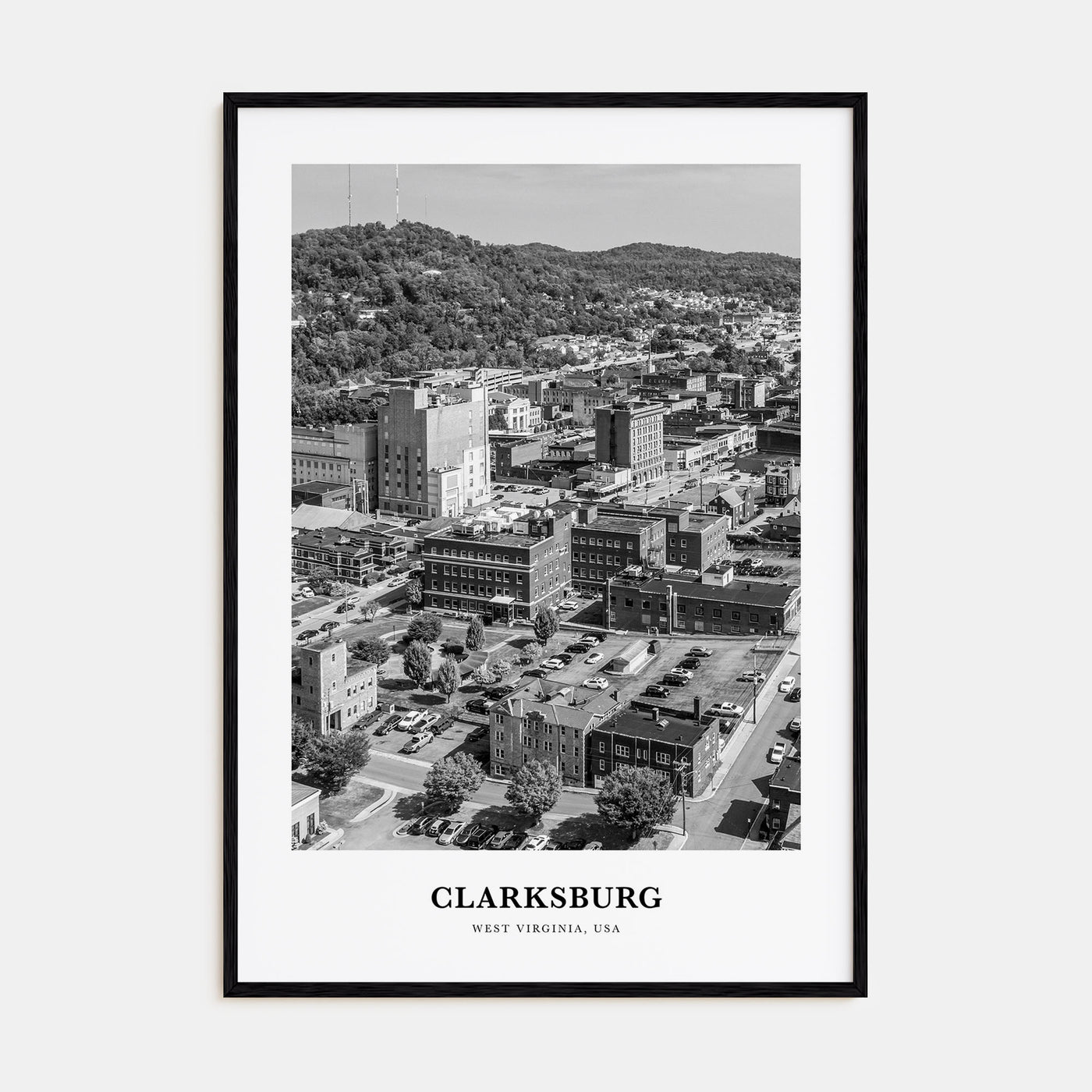 Clarksburg Portrait B&W Poster