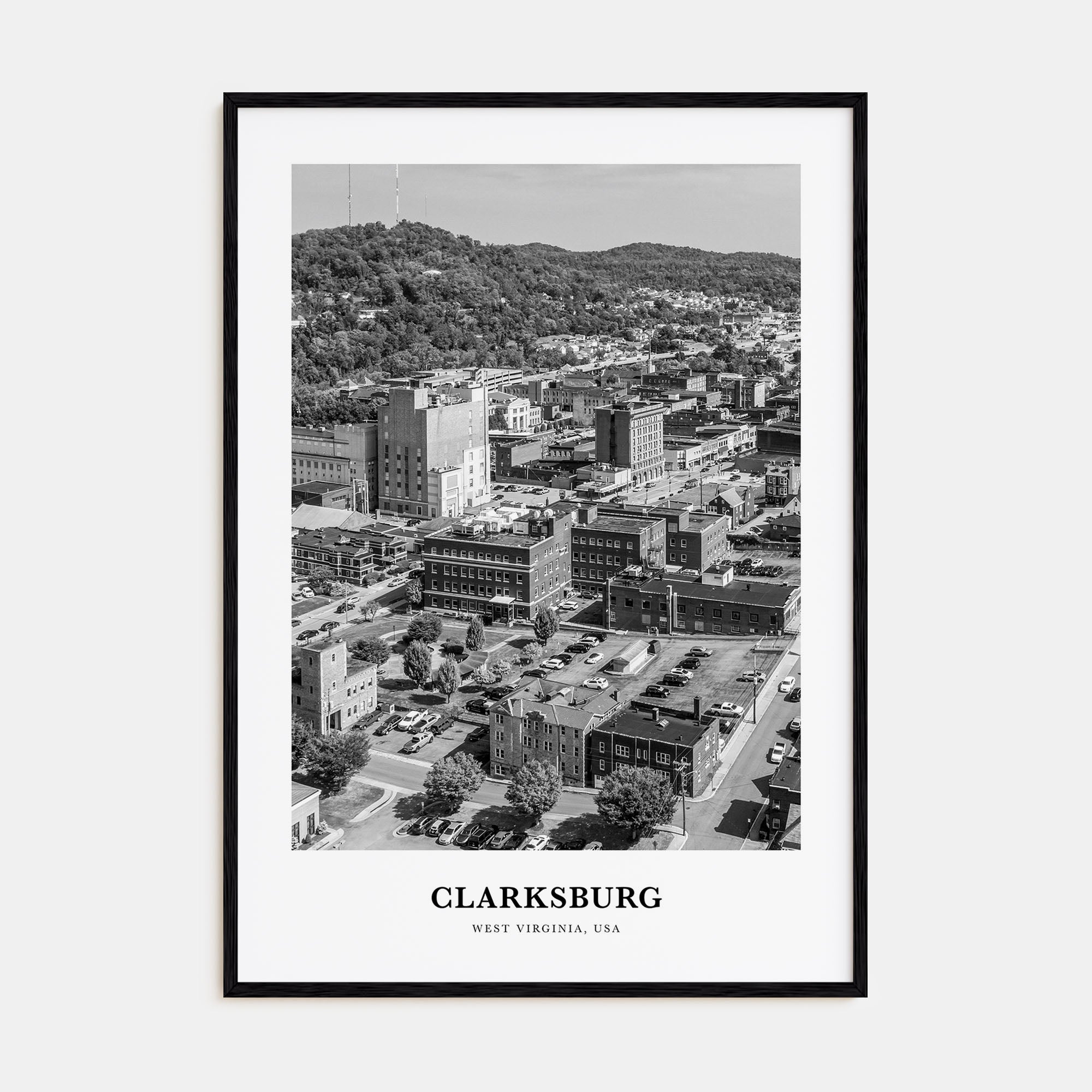Clarksburg Portrait B&W Poster