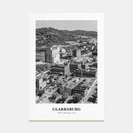 Clarksburg Portrait B&W Poster