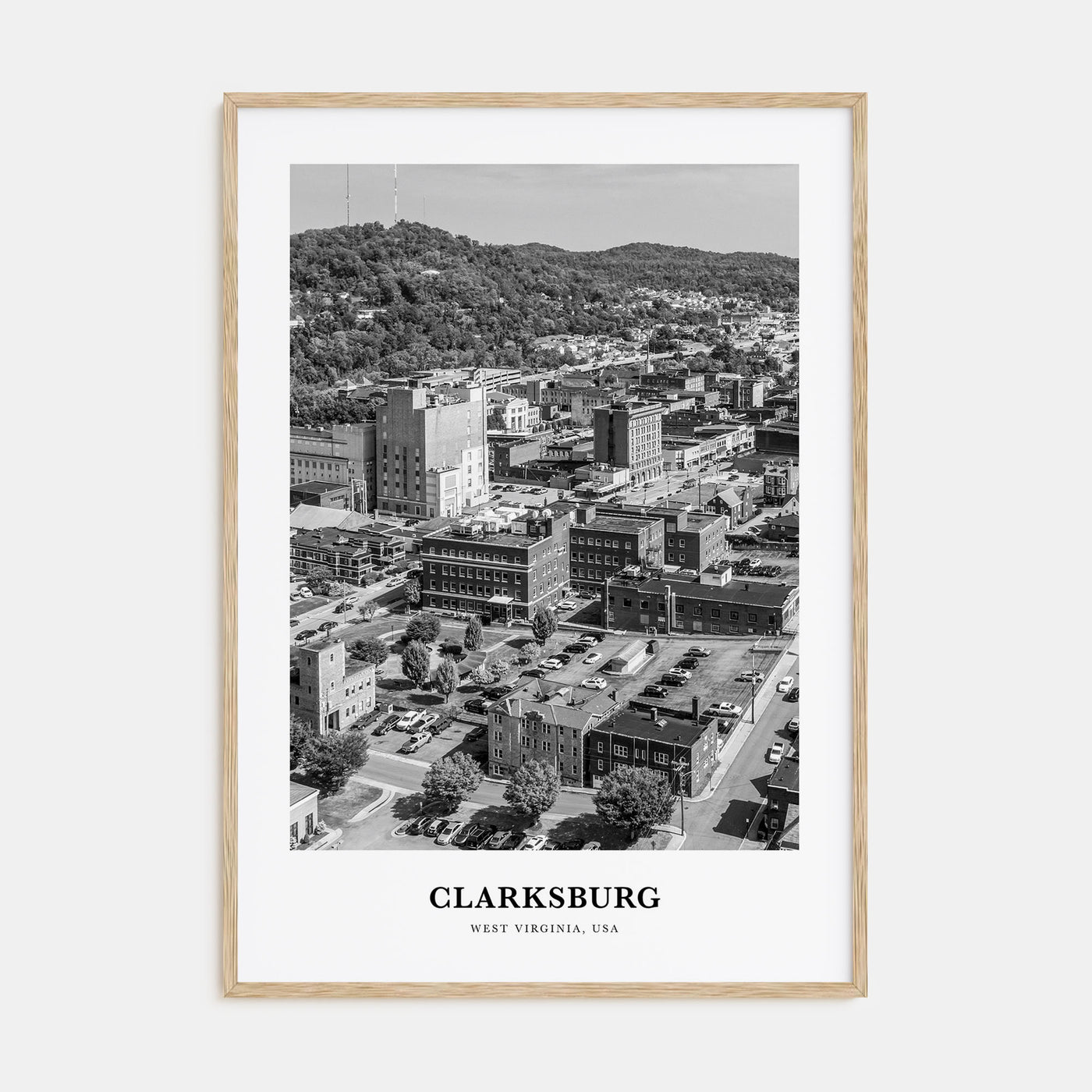 Clarksburg Portrait B&W Poster