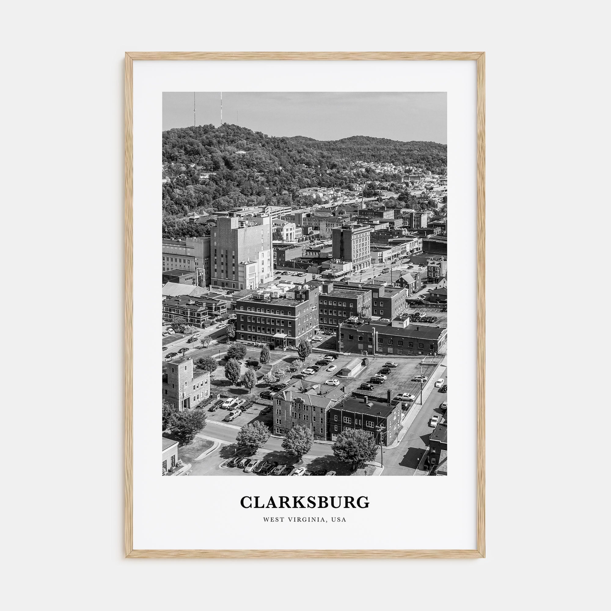 Clarksburg Portrait B&W Poster