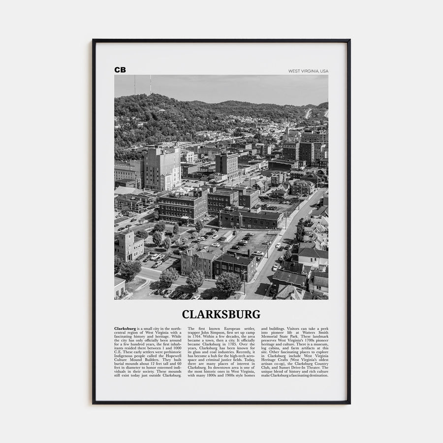 Clarksburg Travel B&W Poster