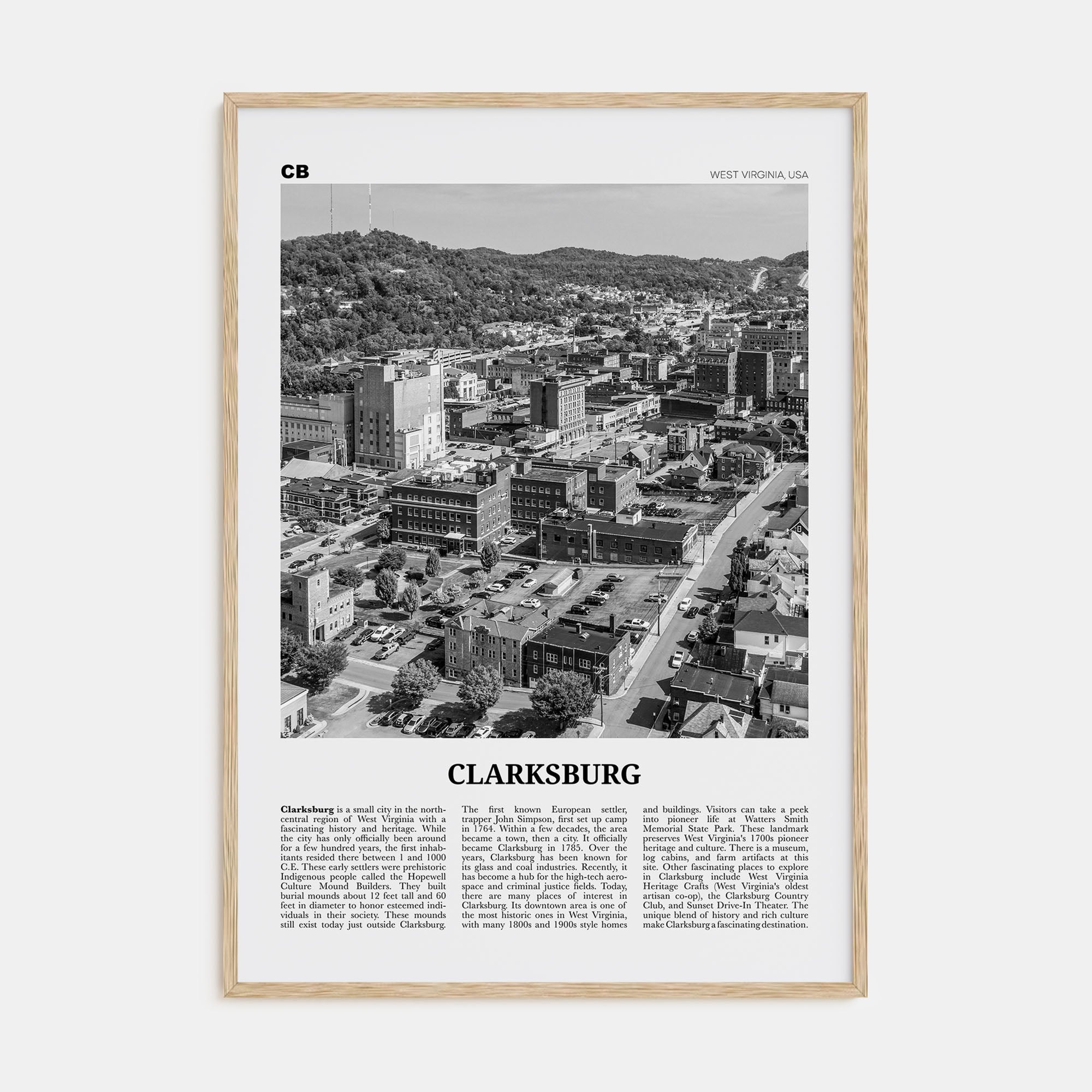 Clarksburg Travel B&W Poster