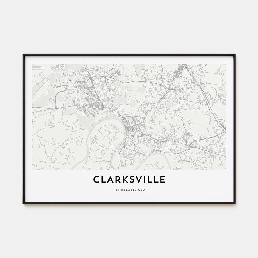 Clarksville Map Landscape Poster
