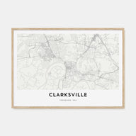 Clarksville Map Landscape Poster