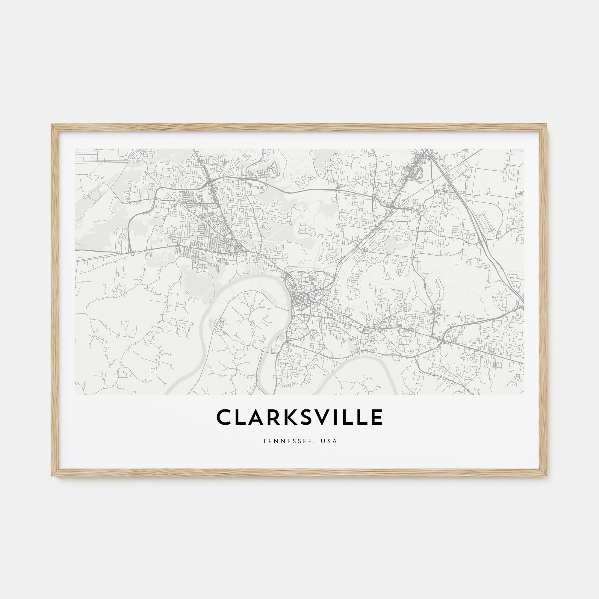Clarksville Map Landscape Poster