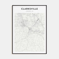 Clarksville Map Portrait Poster