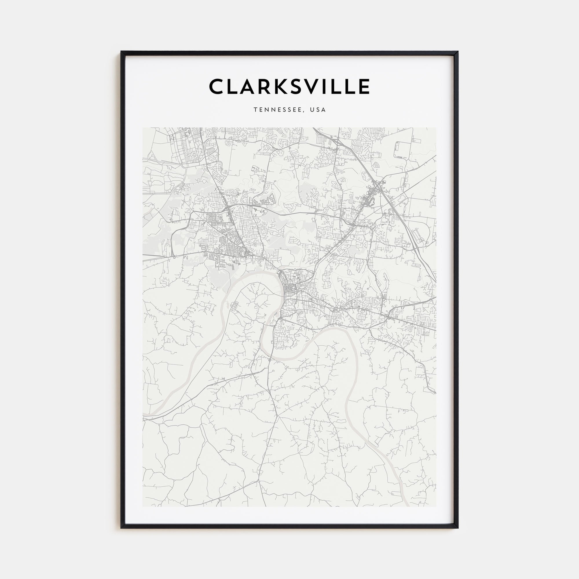 Clarksville Map Portrait Poster