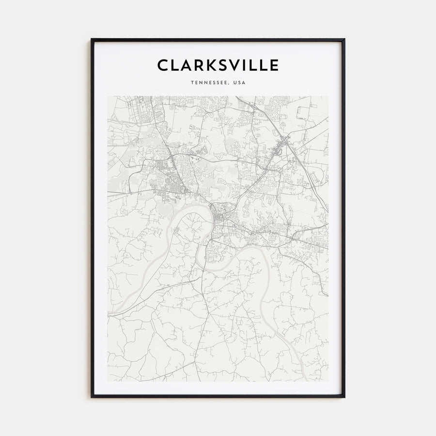 Clarksville Map Portrait Poster