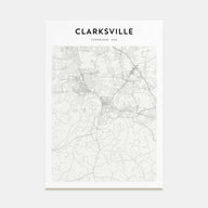 Clarksville Map Portrait Poster