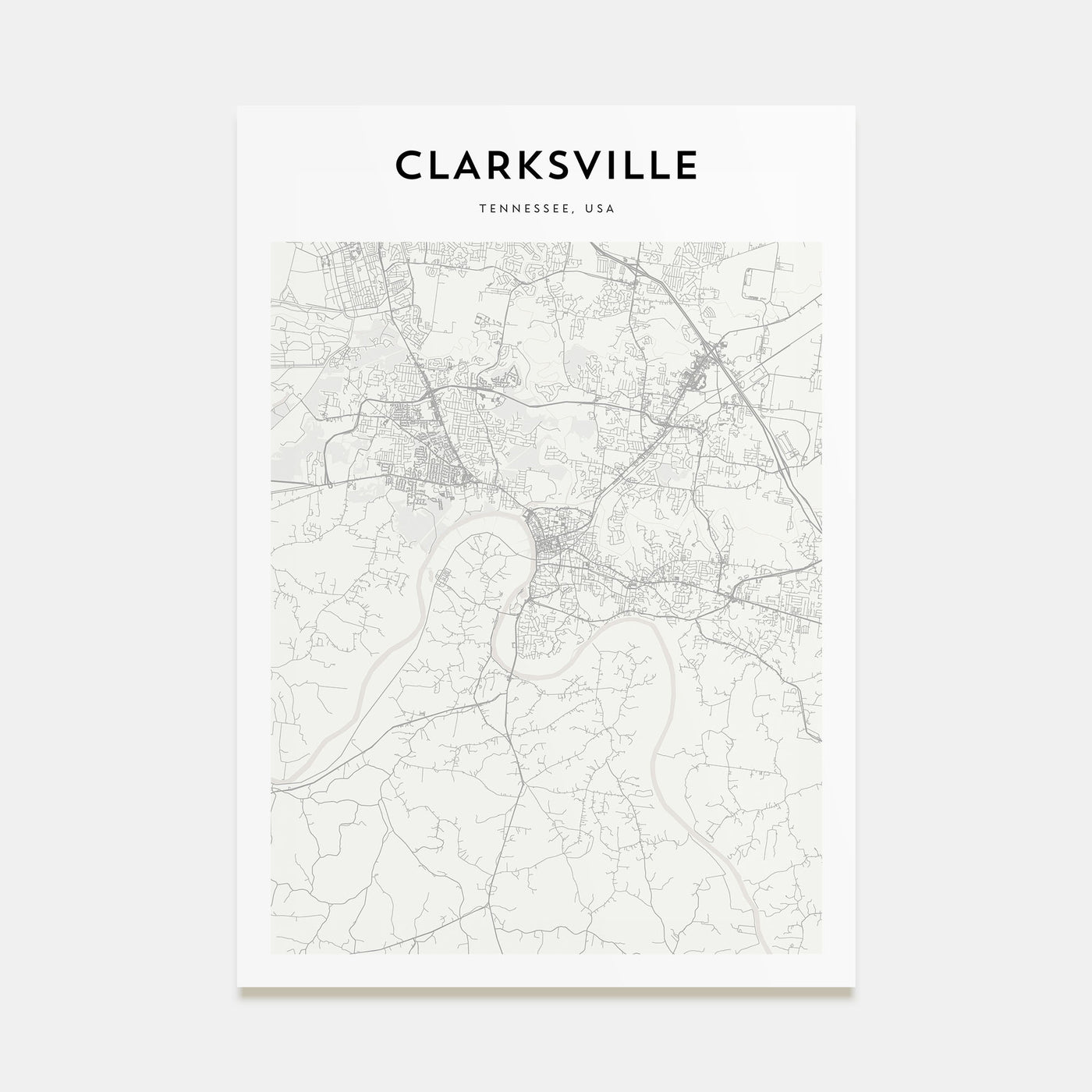 Clarksville Map Portrait Poster