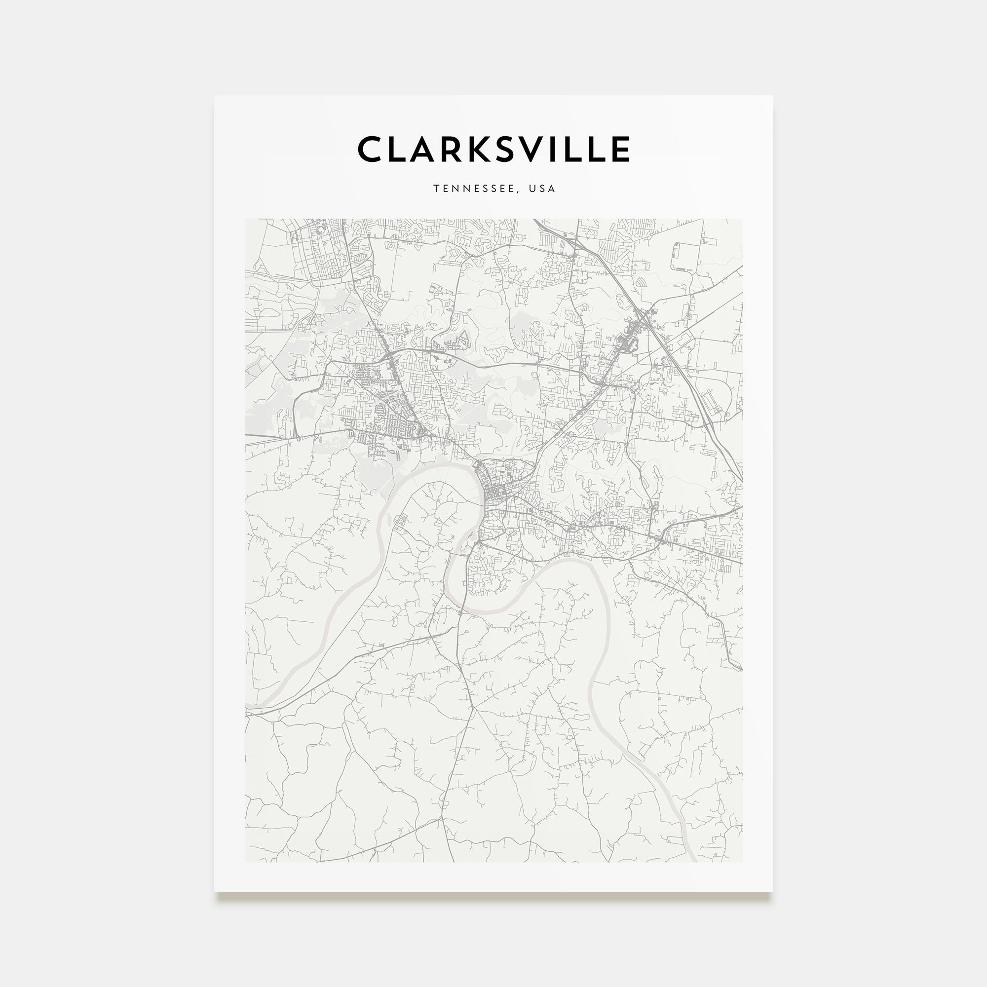 Clarksville Map Portrait Poster