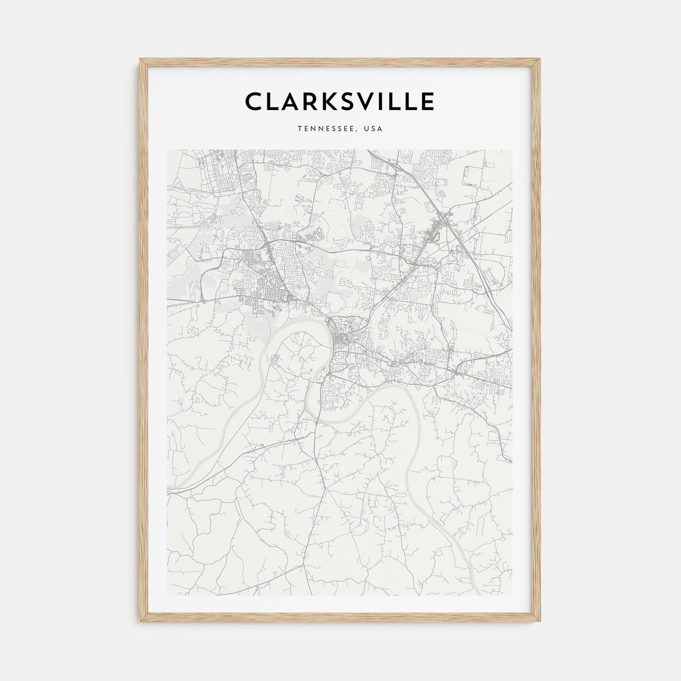 Clarksville Map Portrait Poster