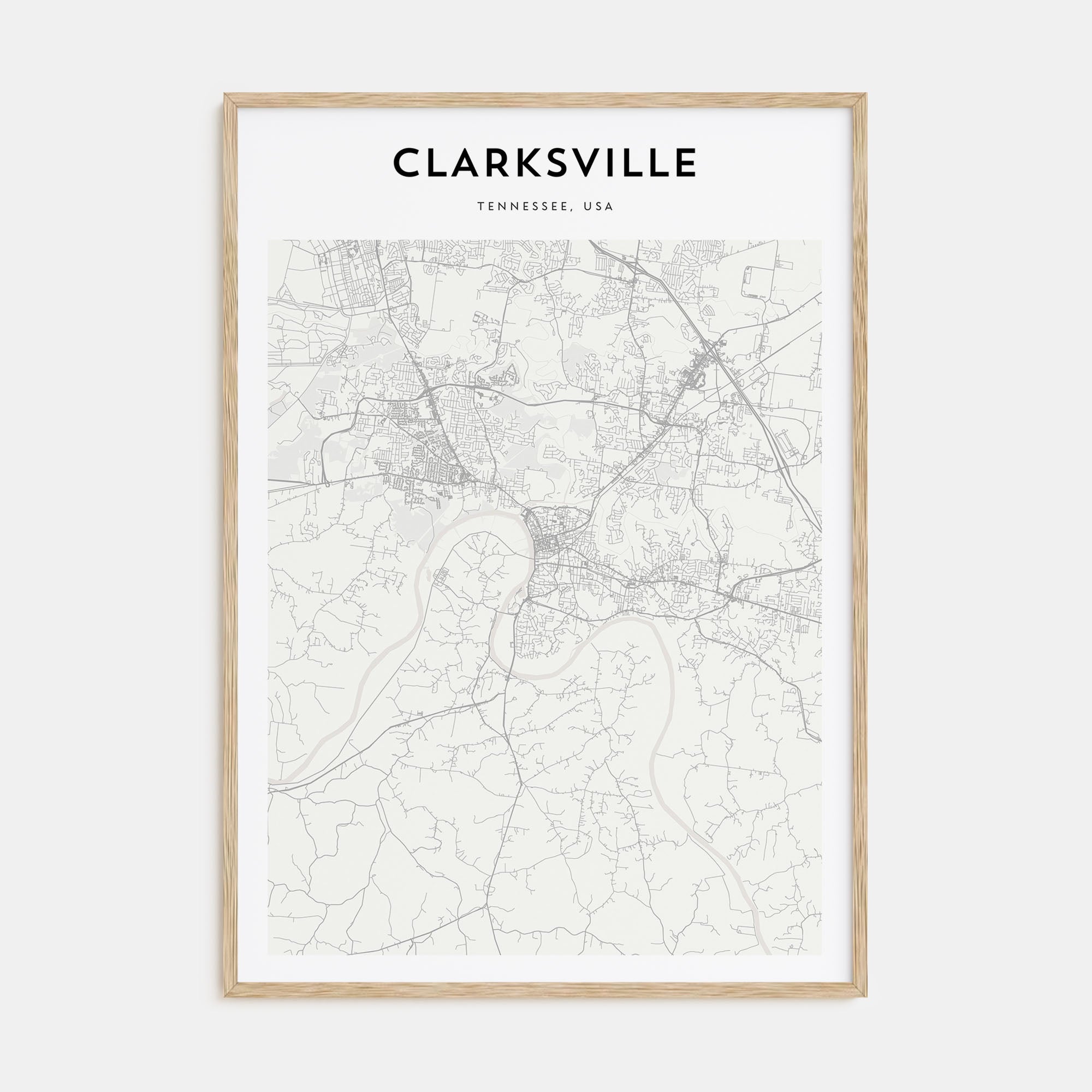Clarksville Map Portrait Poster
