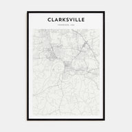 Clarksville Map Portrait Poster