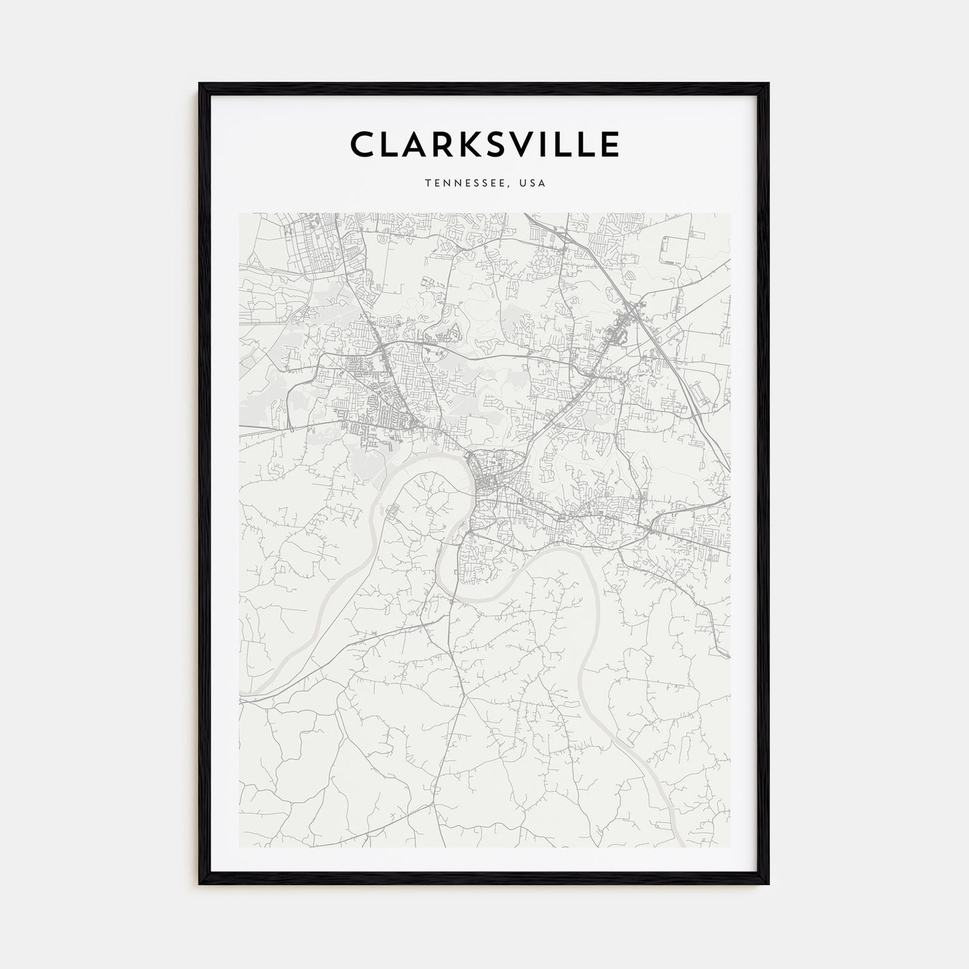 Clarksville Map Portrait Poster