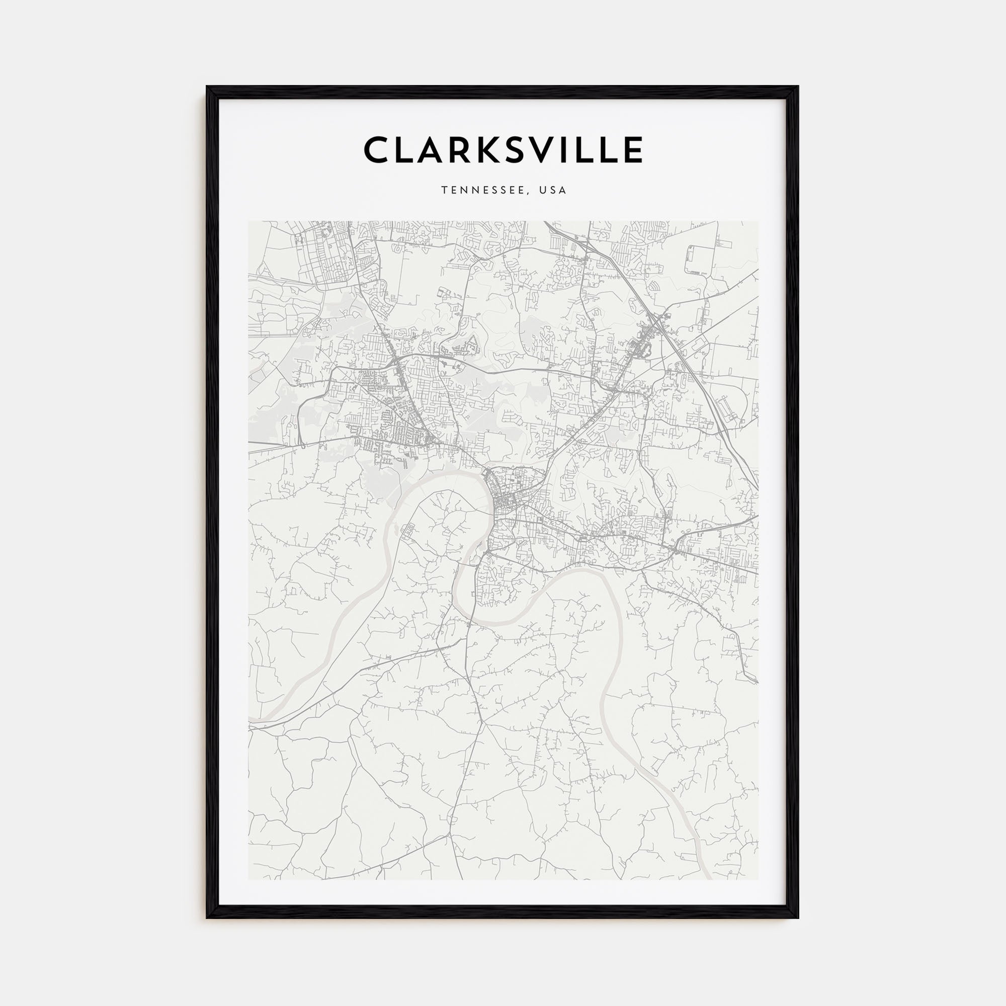 Clarksville Map Portrait Poster