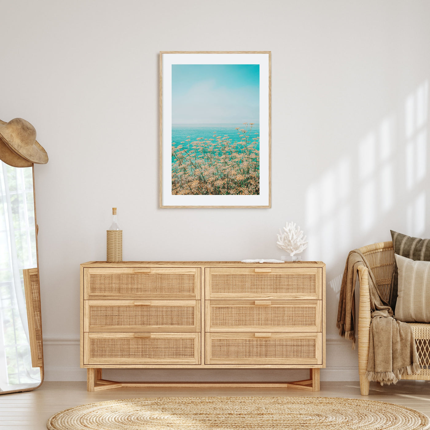 Clear Sky Yellow Flowers Photo Color Poster