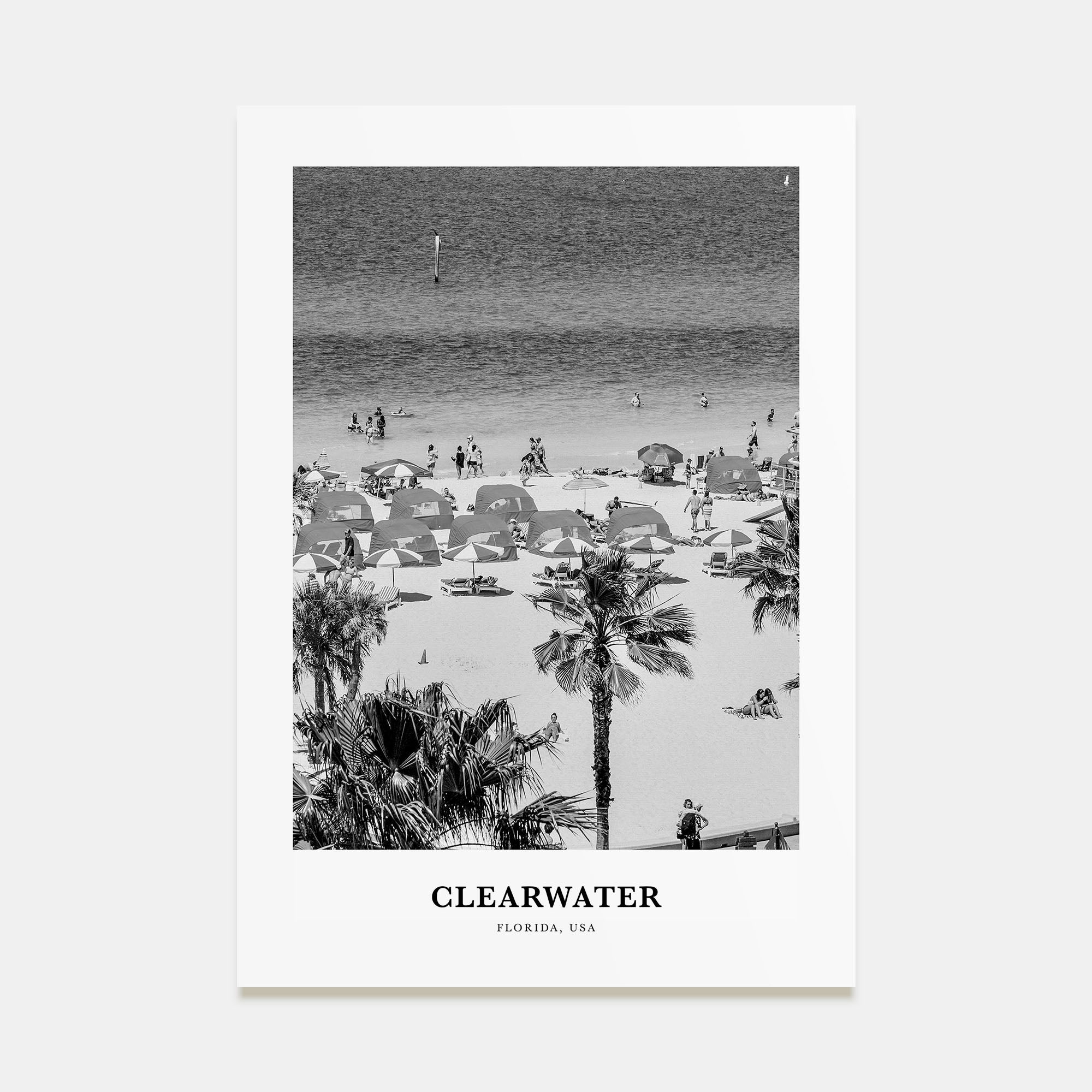 Clearwater Portrait B&W Poster
