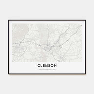 Clemson Map Landscape Poster