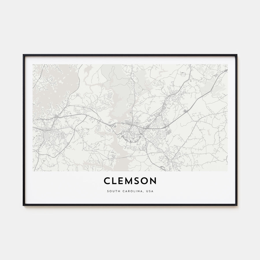 Clemson Map Landscape Poster