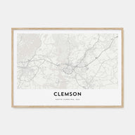 Clemson Map Landscape Poster
